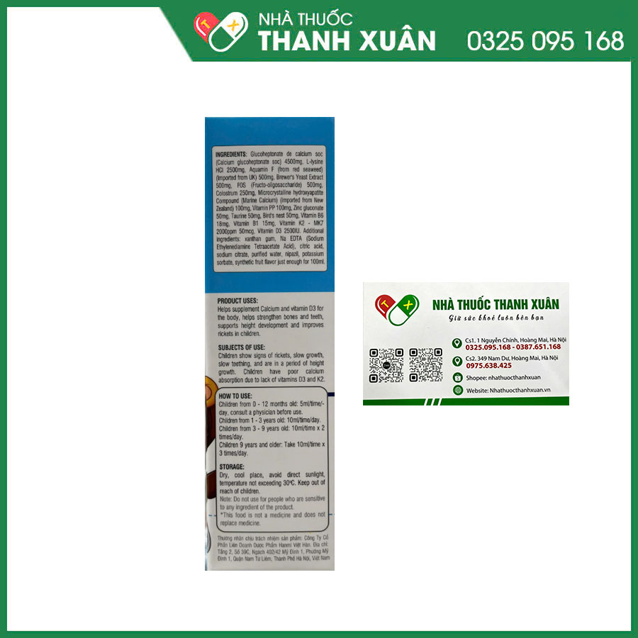 Canxi Milk Plus bổ sung Canxi và vitamin D3 cho cơ thể giúp phát triển xương và răng